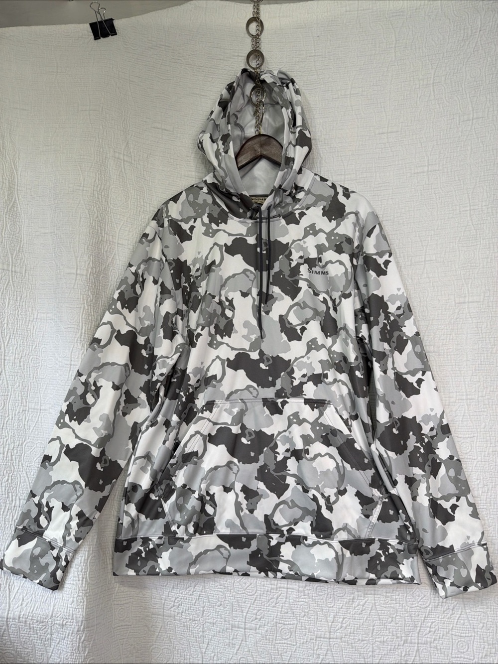 Simms Fishing Challenger Hoodie Mens Large Regiment Camo Pullover Sweatshirt L